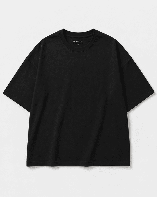 khamelyn oversized t-shirt front view - custom streetwear bulk manufacturing