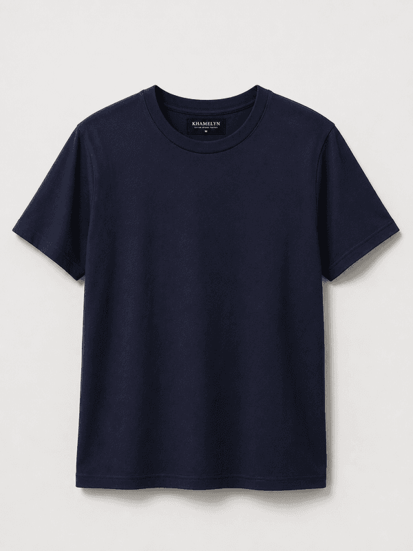 khamelyn round neck t-shirt front view - custom bulk printing MOQ 50